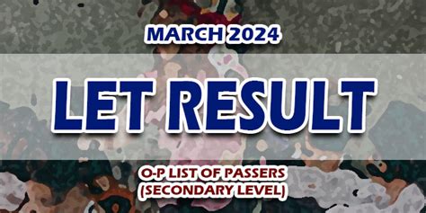 let result march 2024|A.